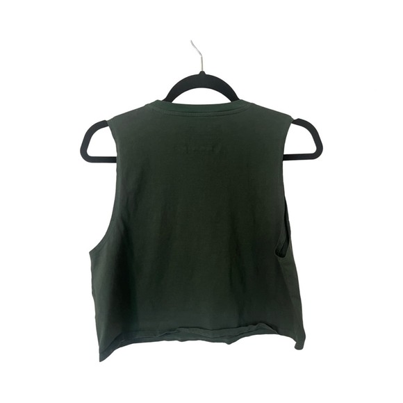 Volcom Muscle Tee Crop Tank Top Logo Hunter Green Size Small 4/6 - Picture 2 of 4